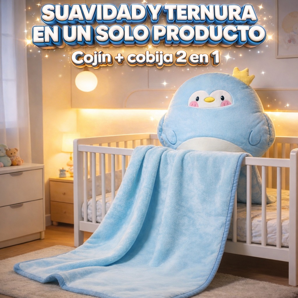 Vista 2 de Cojín con Cobija Felpa – Comodidad Total DISEÑO